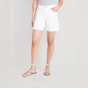 C’1946 20W Stretchy White Jean Shorts